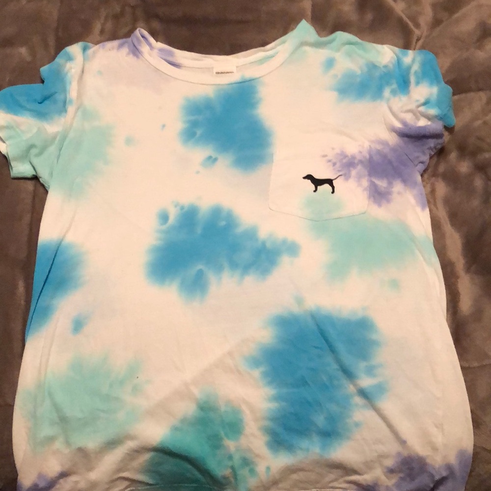 Victoria Secret Pink Tie-Dye Short Sleeve Shirt